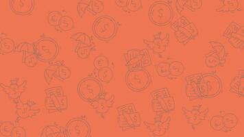 astratto arancia sfondo con delicato geometrico modelli. video