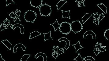 Abstract Geometric Shapes Animation on Black Background Seamless Loop. video