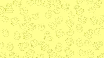söt tecknad serie karaktär mönster bakgrund animering slinga. video