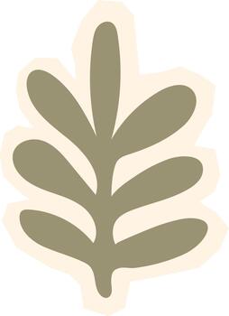 sencillo rama con hojas o helecho forma sabio verde resumen boho botánico elemento vector