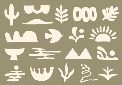 abstract nature symbols and patterns vector