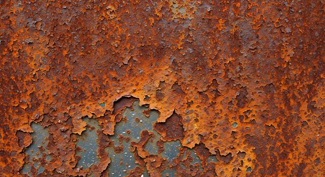 Heavily rusted metal surface displaying various shades of orange and brown. photo