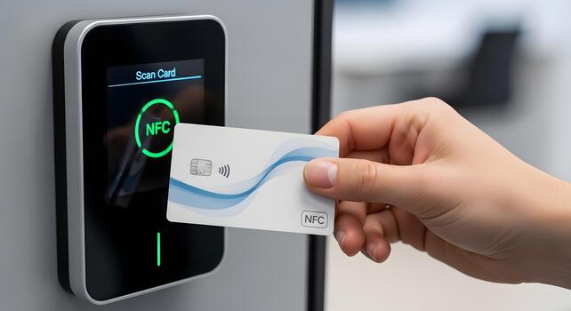 Contactless payment system using NFC technology with a credit card for secure transactions and convenience photo