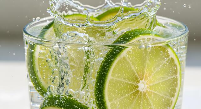 Refreshing Lime Splash A Burst of Citrus in Every Drop photo