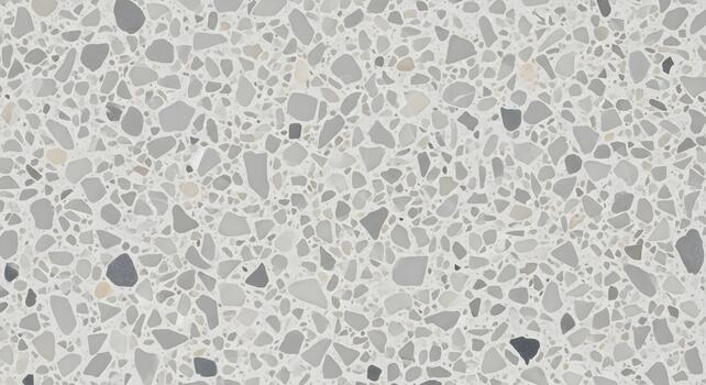 Contemporary elegant light grey and white polished stone texture with irregular fragments, ideal for backgrounds and surface design. A seamless modern terrazzo pattern for versatile applications photo