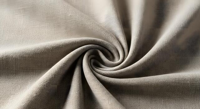 Close-up of a textured beige fabric with a soft swirling pattern, creating a visually appealing abstract background photo