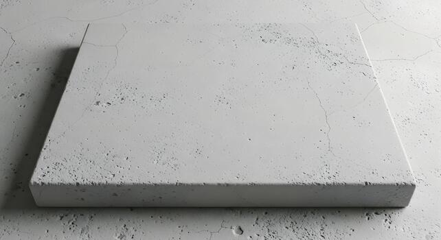 Textured Concrete Block Display Minimalist Gray Surface for Product Presentation and Design photo