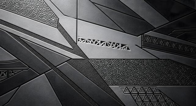 Abstract dark geometric background with intricate texture variations and dynamic patterns, featuring a modern and sophisticated three-dimensional design, perfect for contemporary digital projects photo