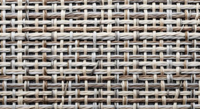 Close-up View of a Woven Fabric with Textured Surface and Various Colored Threads photo