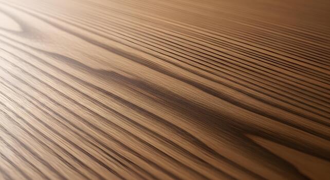 Detailed close-up of a polished light wood surface, revealing intricate natural grain patterns and smooth texture, creating a sophisticated background or design element photo