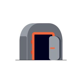 Modern Spaceship Launch Pad Icon vector