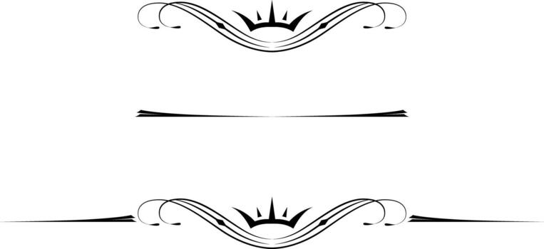 a set of separators for text, graphic elements for album and book covers, black and white retro-style drawing, vintage drawing with decorative elements, crown vector