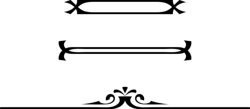 a set of separators for text, graphic elements for album and book covers, black and white retro-style drawing, drawing with decorative elements vector