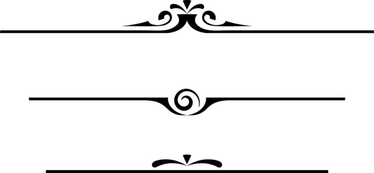 a set of separators for text, graphic elements for album and book covers, black and white retro-style drawing vector