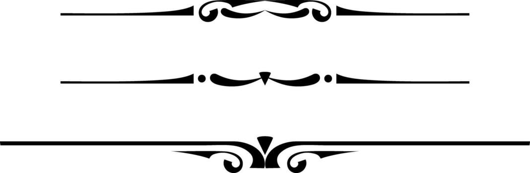 a set of separators for text, graphic elements for album and book covers, black and white retro drawing, vintage drawing with decorative elements vector