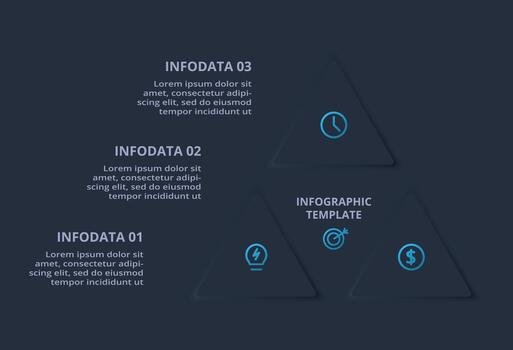 Process chart. Elements of graph, diagram with 3 steps vector