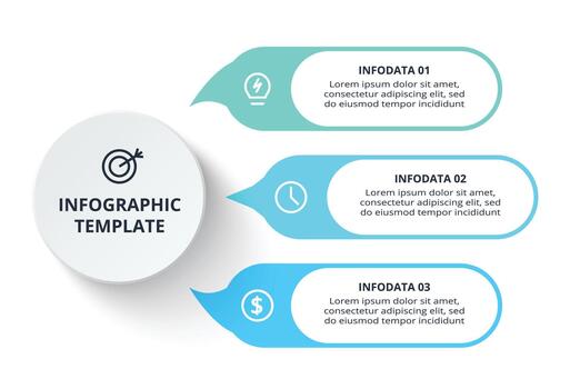 Timeline with 3 elements, infographic template for web, business vector