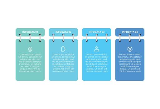 Timeline with 4 elements, infographic template vector