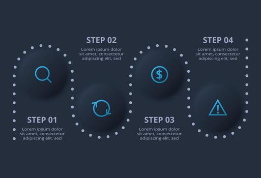 Business Elements of graph, diagram with 4 processes vector