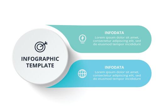 cronograma con 2 elementos, infografía modelo para web, negocio, presentaciones, ilustración vector