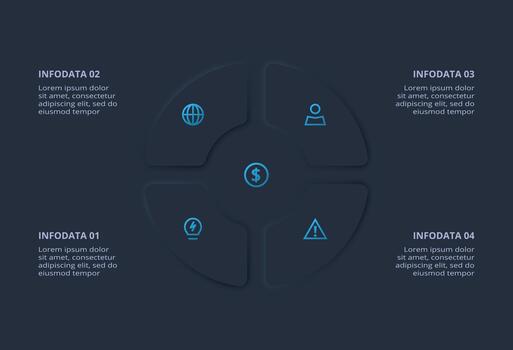Infographic with data categories and icons vector