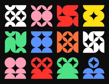 Geometric Composition with Abstract Shapes vector