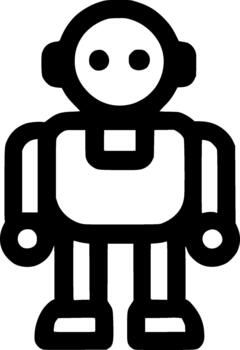 Simple Outline Robot Icon Isolated on White Background Technology Concept vector