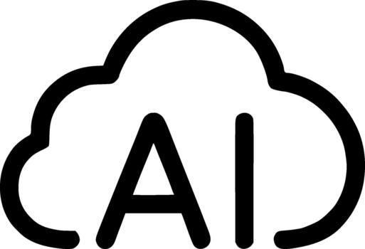 sencillo línea estilo ai nube tecnología icono para futuro innovación vector