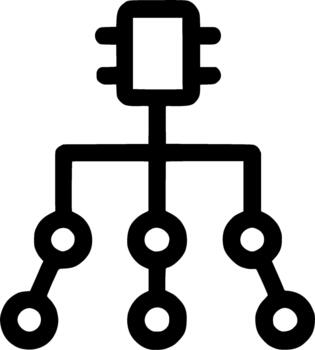 Simple Outline Networking Connection Line Icon Symbol for Data Structure vector