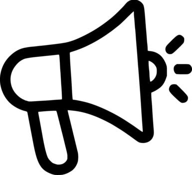 Outline Simple Megaphone Announcement Broadcast Communication Device Line Icon vector