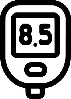 Outline Simple Glucose Meter Device for Diabetes Monitoring Icon vector