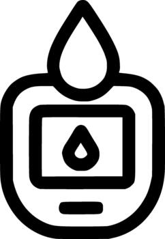 Simple Outline Glucometer Blood Drop Glucose Meter Medical Device Icon vector