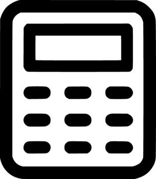 Simple Line Style Calculator Device for Basic Accounting Calculation Icon vector