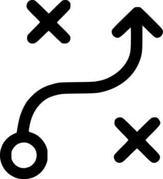 Simple Outline Strategy Tactic Arrow Path Way Game Plan Icon vector
