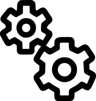 contorno sencillo enclavamiento engranaje mecánico símbolo ajuste forma icono diseño vector