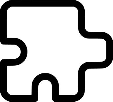 Line Simple Outline Puzzle Piece Shape Jigsaw Game Icon Element vector