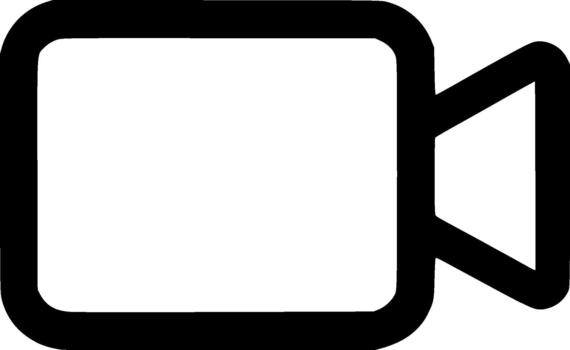 Simple Line Art Camcorder Recorder Symbol Media Interface Icon vector