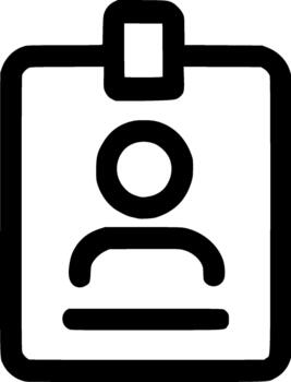 Simple Outline User Identity Card Badge Employee Symbol Graphic Element vector