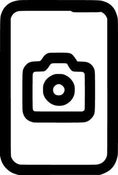 Simple Outline Camera App Interface for Mobile Phone Icon vector