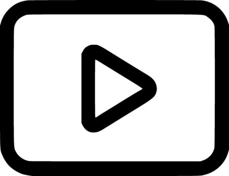 Simple Outline Rounded Play Button Media Player Sign Icon vector