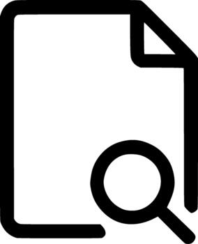 Outline Simple Document Magnifier Search File Icon Shape Graphic vector