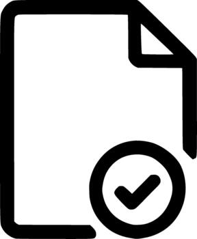 Simple Outline Checked File Document with Tick Mark Icon Design vector