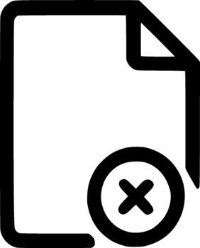 sencillo línea documento con cruzar firmar símbolo icono para Eliminar archivo vector