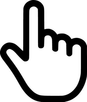 Simple Black Outline Hand Pointer Cursor Click Selection Interface Icon vector