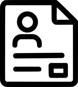 minimalista contorno trabajo solicitud formar CV documento información icono vector