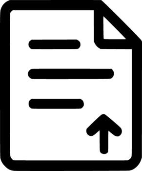 Outline Simple Paper Upload Symbol Document Icon, Data Transfer and Submission Element vector