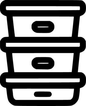 Minimalist Outline Stacked Storage Box Container Organization Icon Element vector