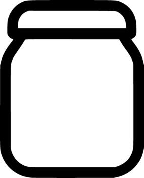 Simple Line Drawing Empty Glass Jar Container Symbol Icon Graphic vector