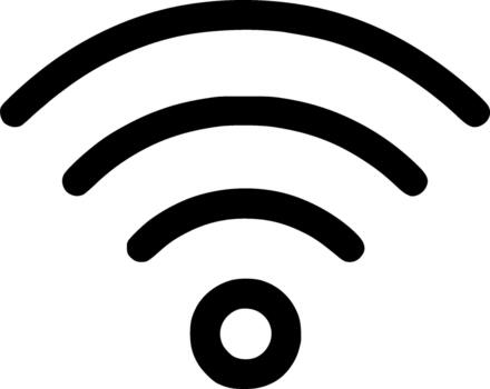 Simple Line Drawing Wifi Signal Indicator Modern Flat Style Icon vector