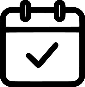 Simple Outline Calendar Checkmark Event Schedule Planning Symbol Icon vector